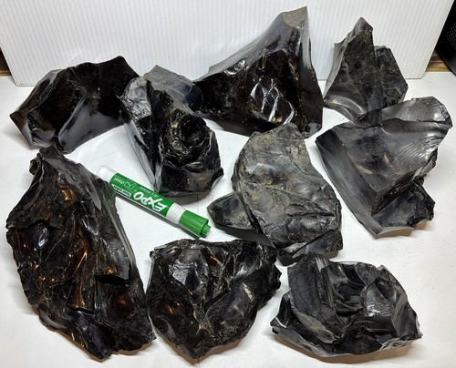 Lb obsidian rough rock - 15,
