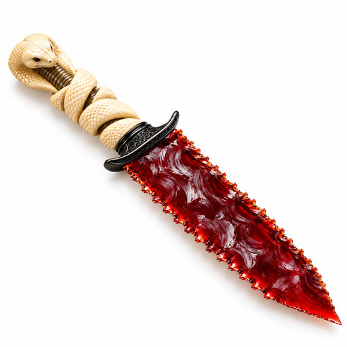 Red obsidian knife - red,